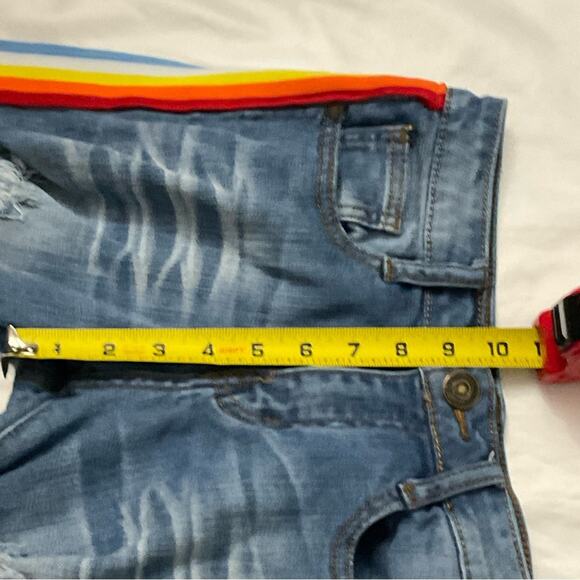 Machine Pour Neuf Mode Rainbowcore Distressed Denim Jean 5/28  Dopamine Pride - Picture 8 of 12
